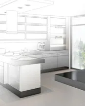 Küchenplanung – computergenerierte Raumdarstellung Planungsbüro Ulfig